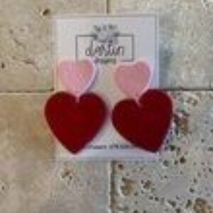 Handmade Clay Heart Earrings
